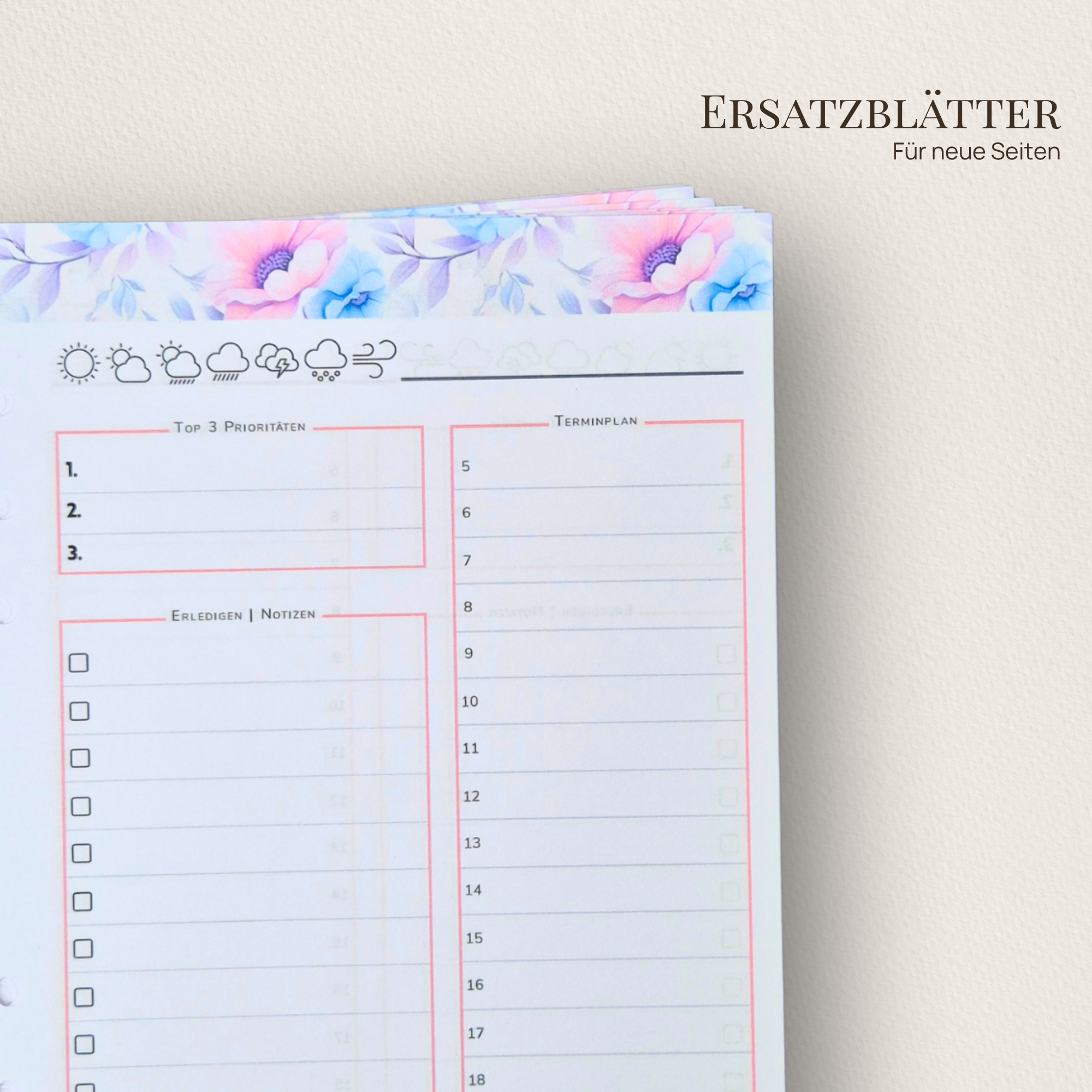 Ersatzblätter