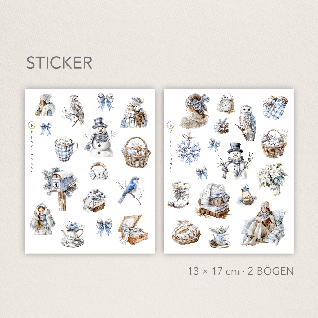 Winter Wonderland Sticker Sheets - Christmas Journal Decoration