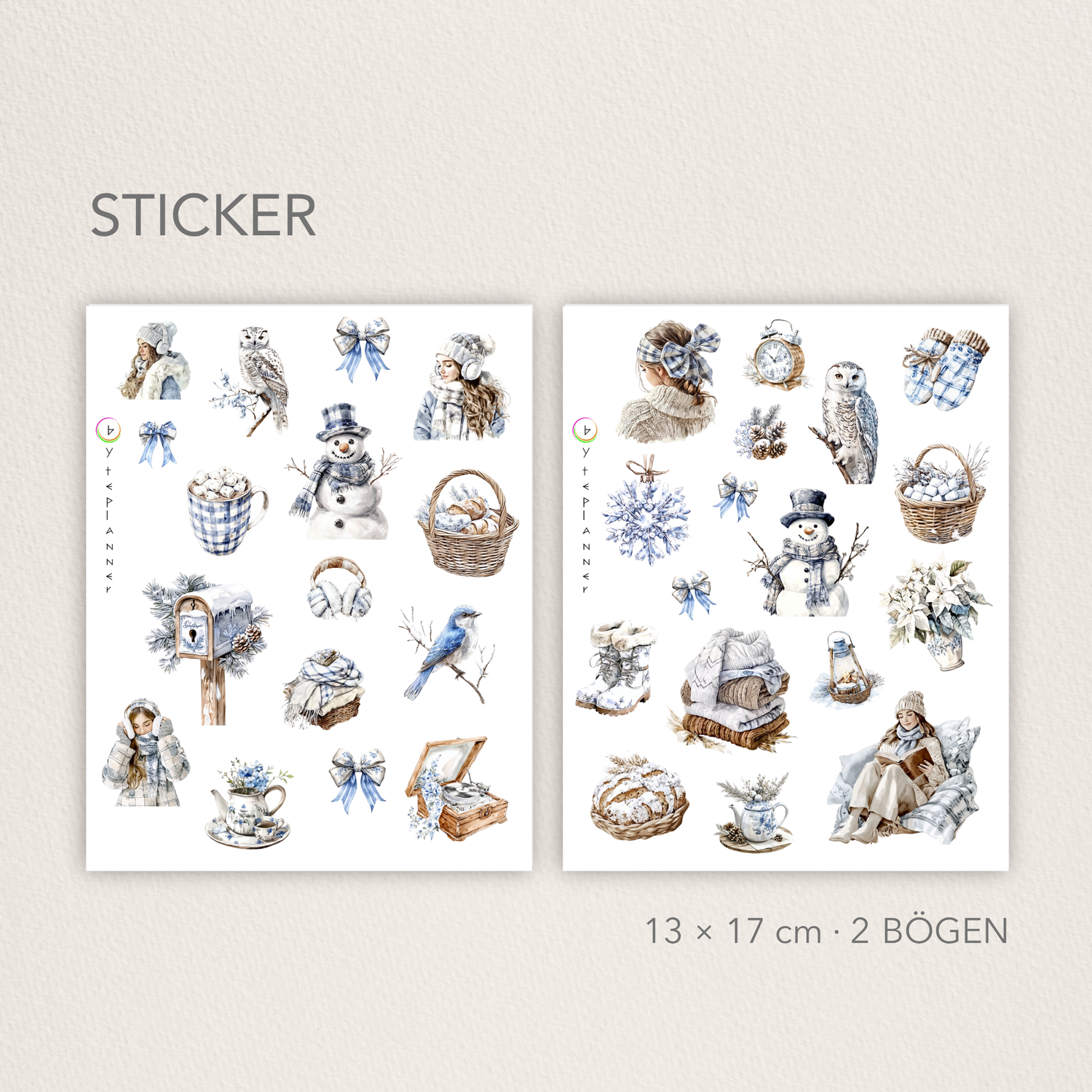 Winter Wonderland Sticker Sheets - Christmas Journal Decoration