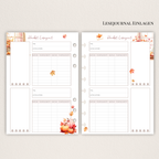 Herbstliche Lesejournal-Einlagen