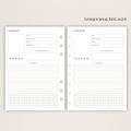 Minimalistische Lesejournal Einlagen Ersatzblätter