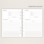 Minimalistische Lesejournal Einlagen Ersatzblätter