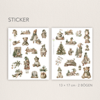 Vintage-Style Winter Sticker | Nostalgie Scrapbooking Dekor