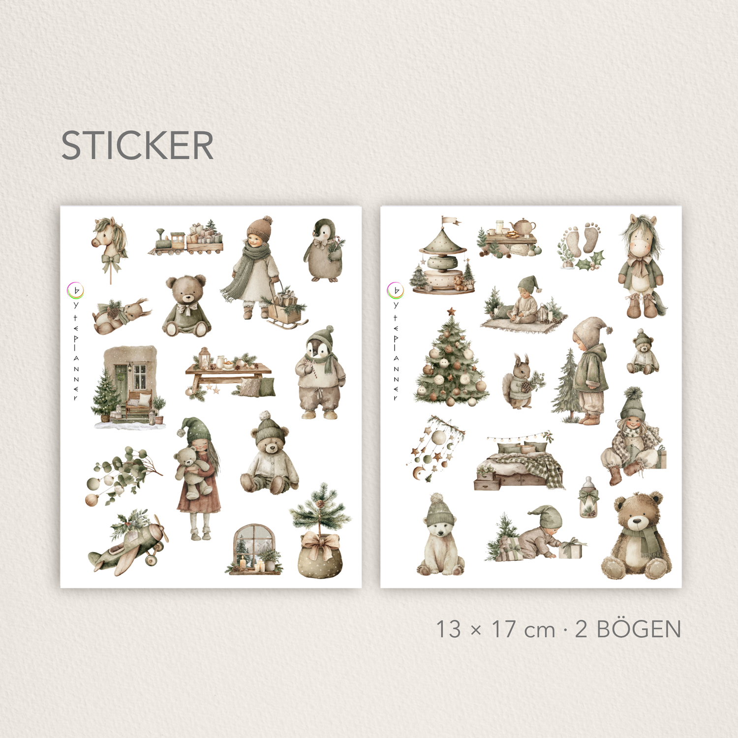 Vintage-Style Winter Sticker | Nostalgie Scrapbooking Dekor