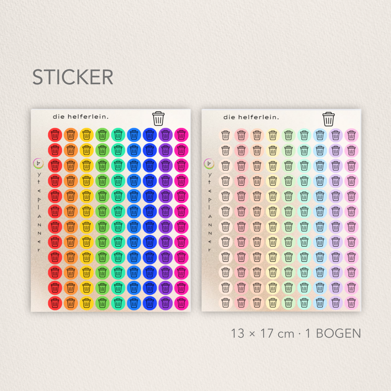 Müll Entsorgung Tracker Sticker – Funktionale Icons für mehr Übersicht im Haushalt