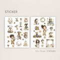 Herbst Sticker Set - Niedliche Waldtiere für Bullet Journal, Planer & Scrapbooking - 2 Bögen