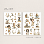 Herbst Sticker Set - Niedliche Waldtiere für Bullet Journal, Planer & Scrapbooking - 2 Bögen