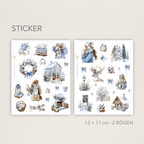 Winterzauber Aquarell Sticker Set – Vintage Weihnachten