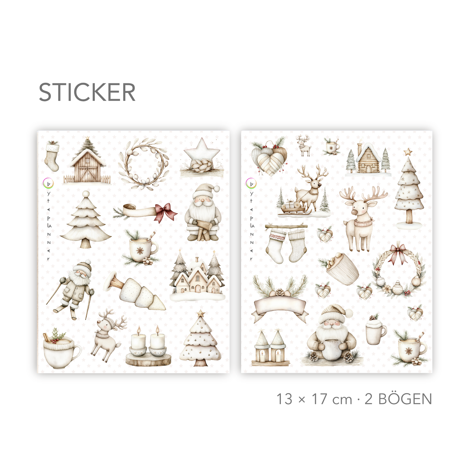 Skandinavische Wintersticker Set | Journal & Planersticker
