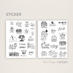 Inspirierende Stickerbogen mit Zitaten –  Minimalistisch & Motivierend