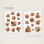 Florales Sticker-Hibiskus Aufkleber für Planer