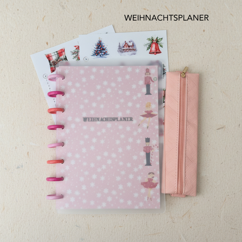 A5 Christmas Planer Discbound mit Weihnachtlichen Stickern