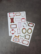 Festliche Winter-Rahmen Sticker | Weihnachtliche Rahmen für Planer und Journal