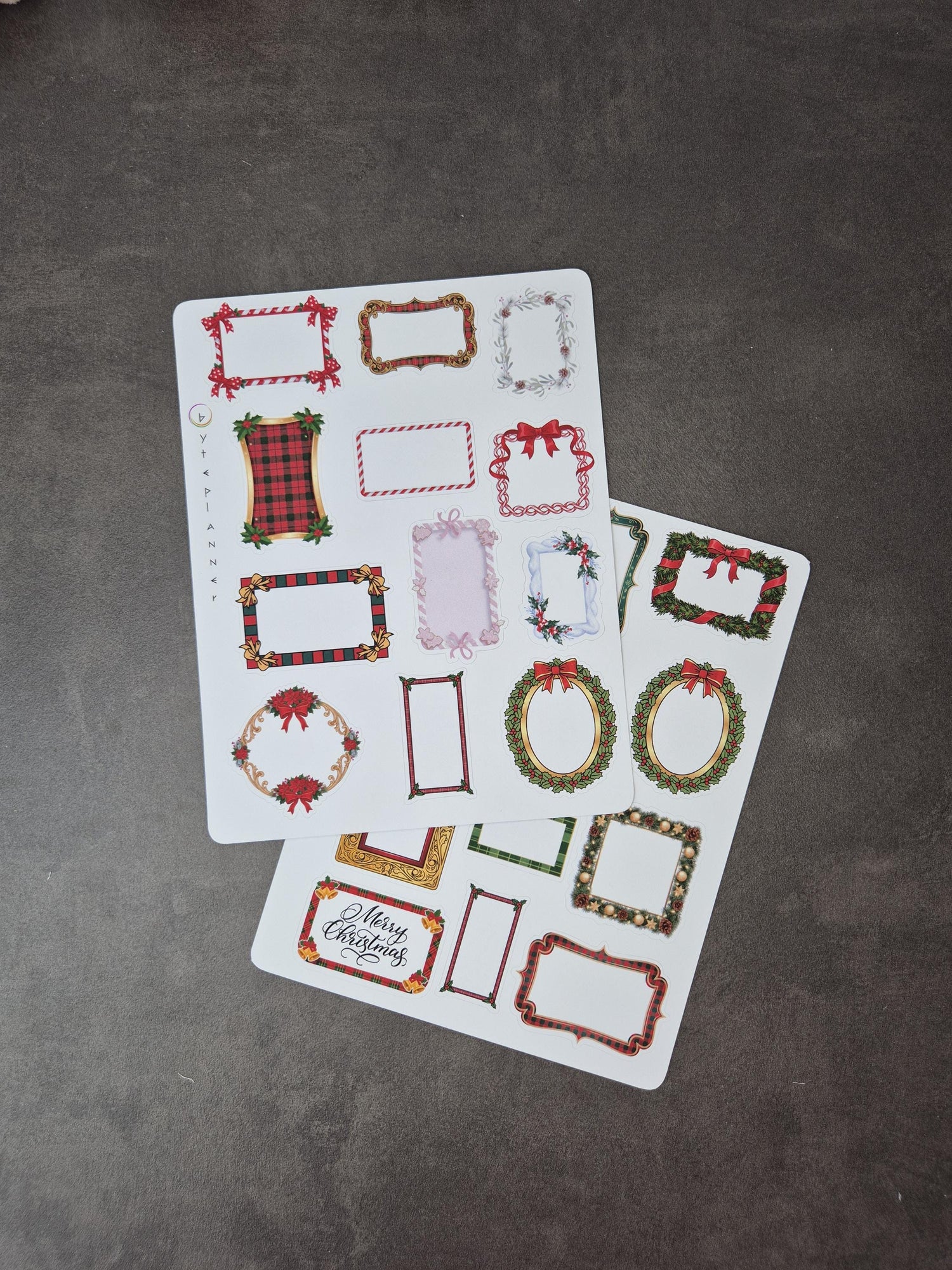 Festliche Winter-Rahmen Sticker | Weihnachtliche Rahmen für Planer und Journal