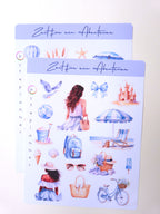 Sommerliche Sticker im Aquarellstil – Zeit für ein Abenteuer