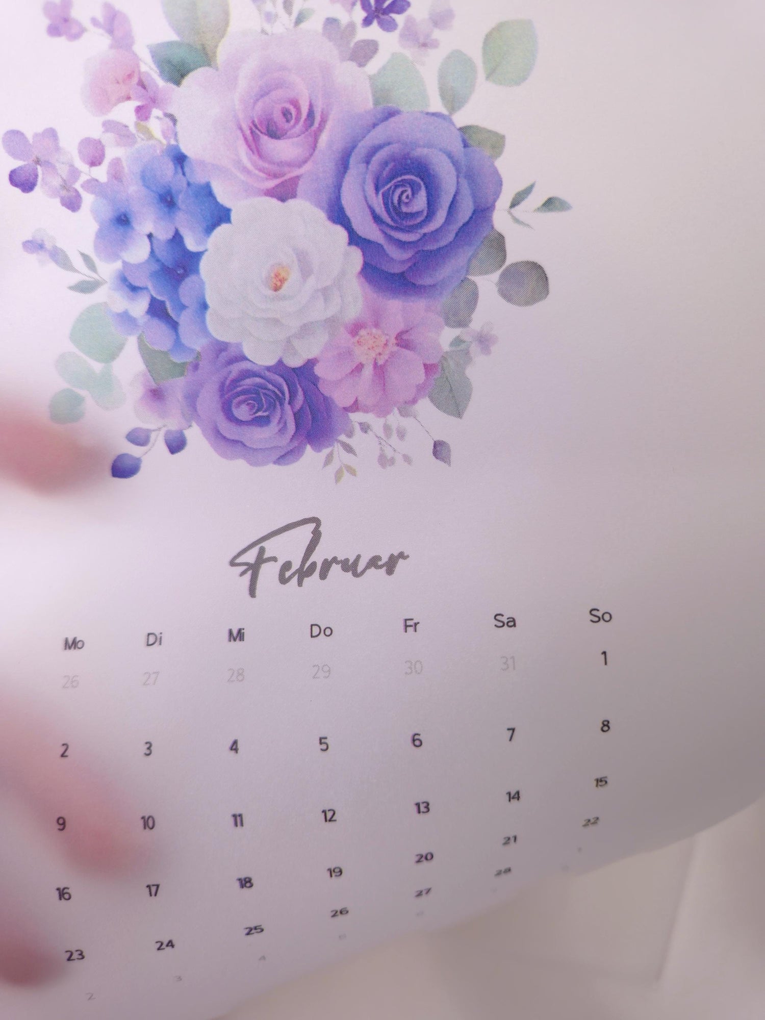 2026 Kalender Dashboards aus Vellum in zartem Lila