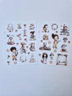 Herbst Sticker Set - Niedliche Waldtiere für Bullet Journal, Planer & Scrapbooking - 2 Bögen
