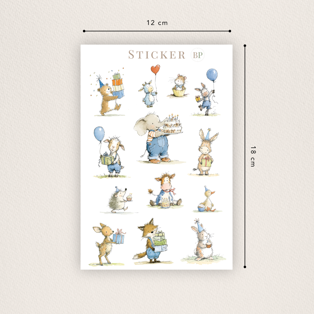 Aquarell-Tiersticker für Geburtstag & Feiern