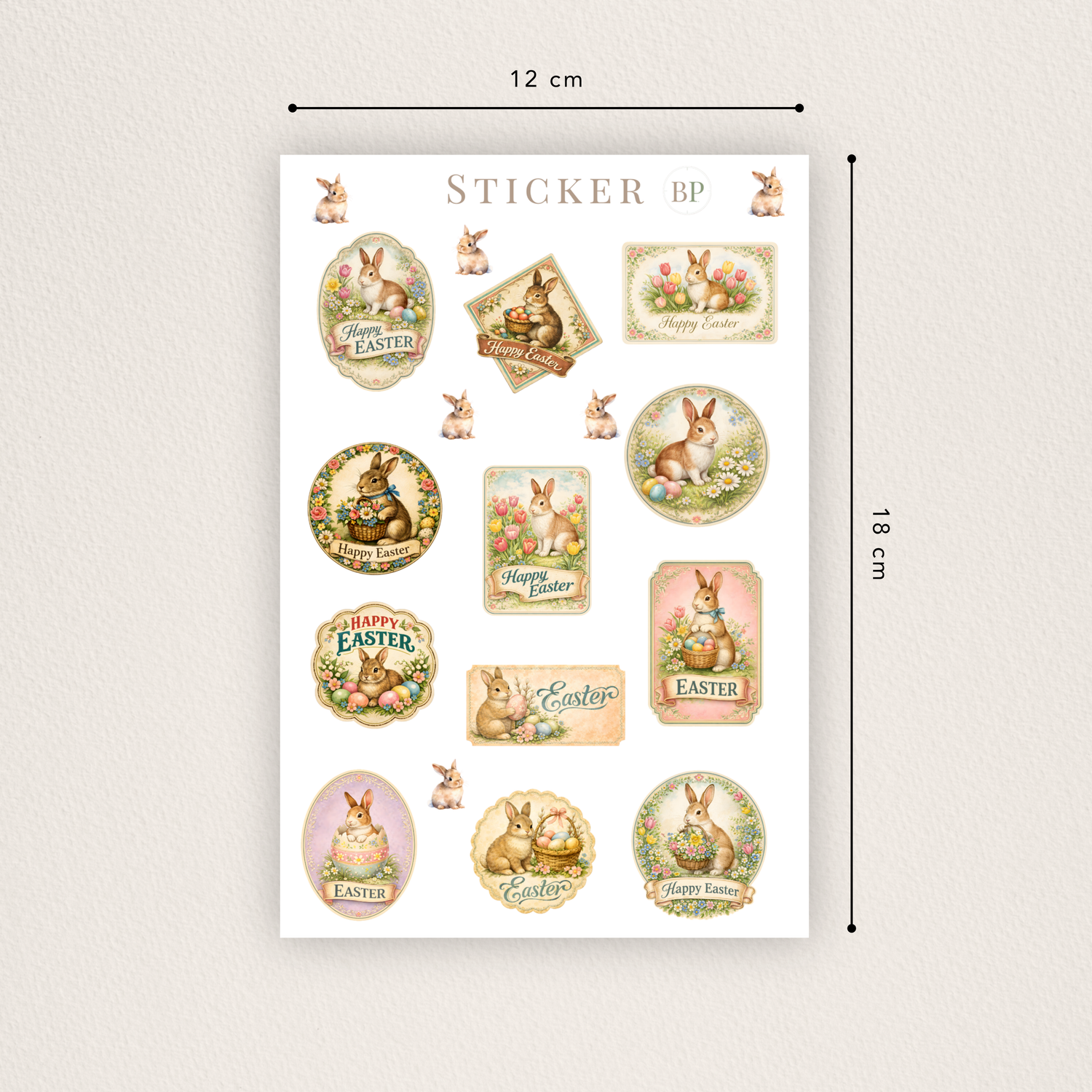 Vintage Oster-Stickerbogen – Shabby Chic