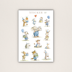 Aquarell-Tiersticker für Geburtstag & Feiern