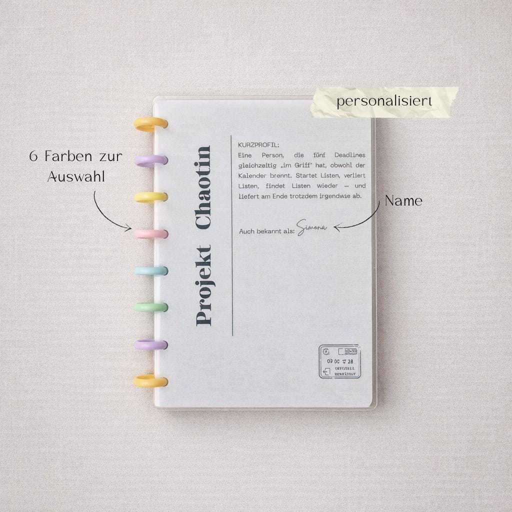Projekt Chaotin Notizblock A5 Lustige Planer Inserts Discbound Dashboard Humorvolle Organize Seiten To-Do Listen für Chaoten