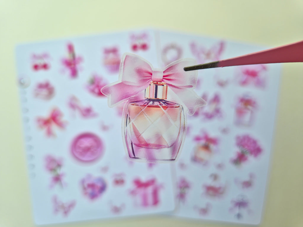 Handgemachte Sticker in zartem Pastellrosa