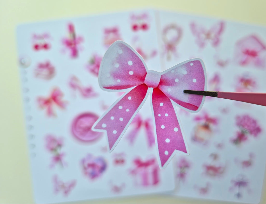 Handgemachte Sticker in zartem Pastellrosa