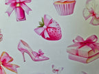 Handgemachte Sticker in zartem Pastellrosa