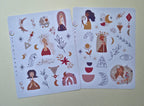 Boho-Stickerset in warmen Neutraltönen – 2 Bögen