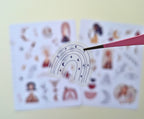 Boho-Stickerset in warmen Neutraltönen – 2 Bögen
