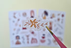 Boho-Stickerset in warmen Neutraltönen – 2 Bögen