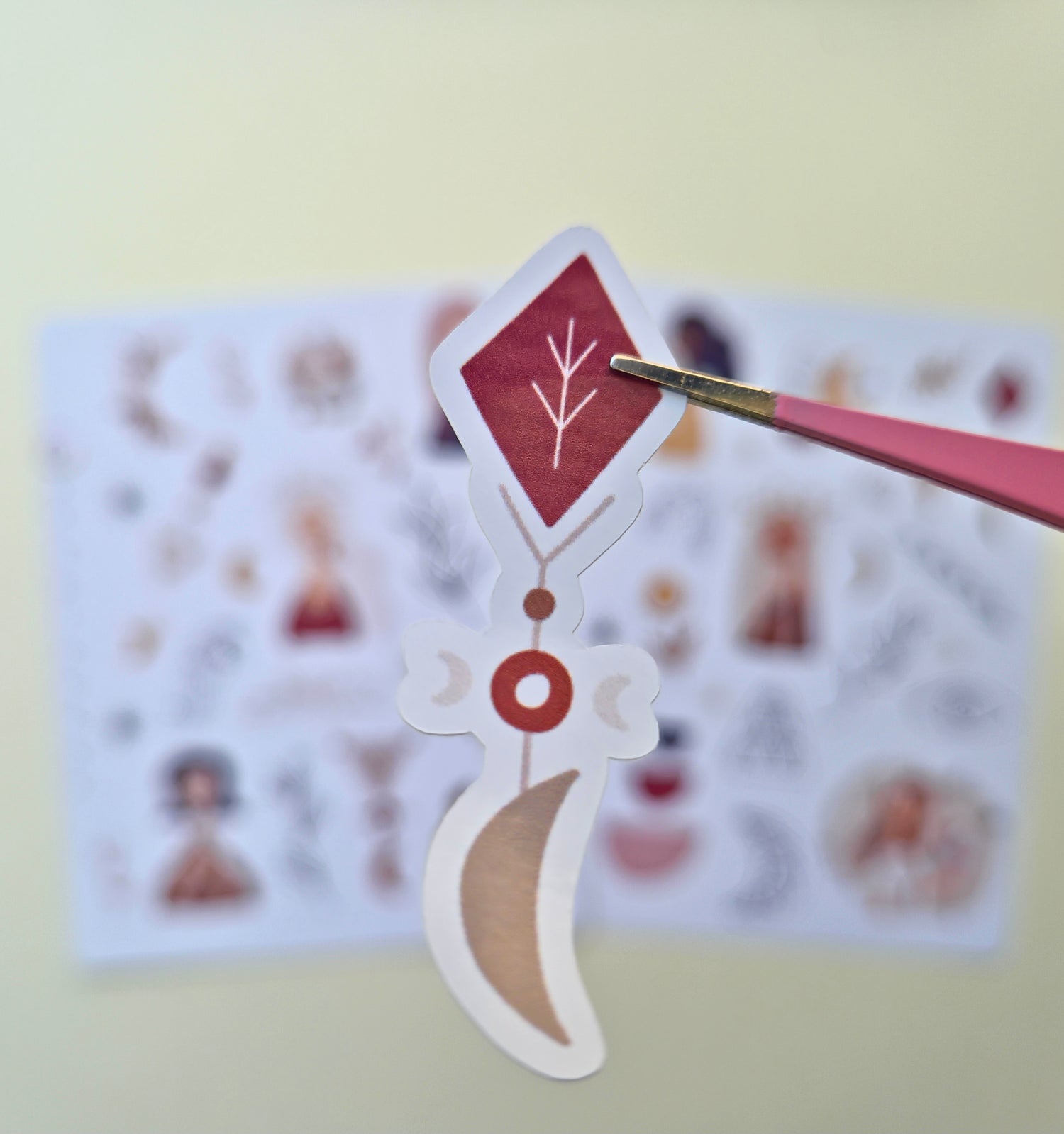 Boho-Stickerset in warmen Neutraltönen – 2 Bögen