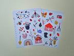 Frühlingssticker mit Insekten, Blumen & Gartenmotiven