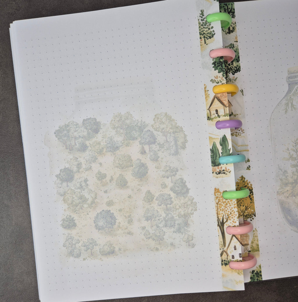 A5 Notizpapier mit eleganten Glasbiotop Wasserzeichen
