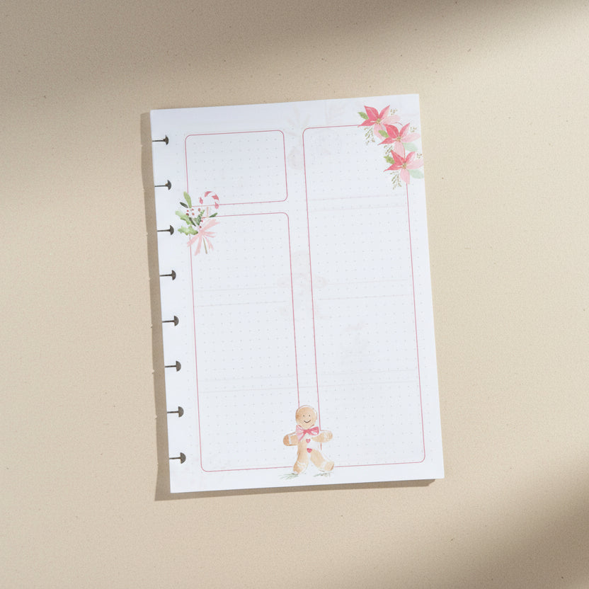 A5 Festliche Bullet Journal Einlagen mit Weihnachtsmotiven