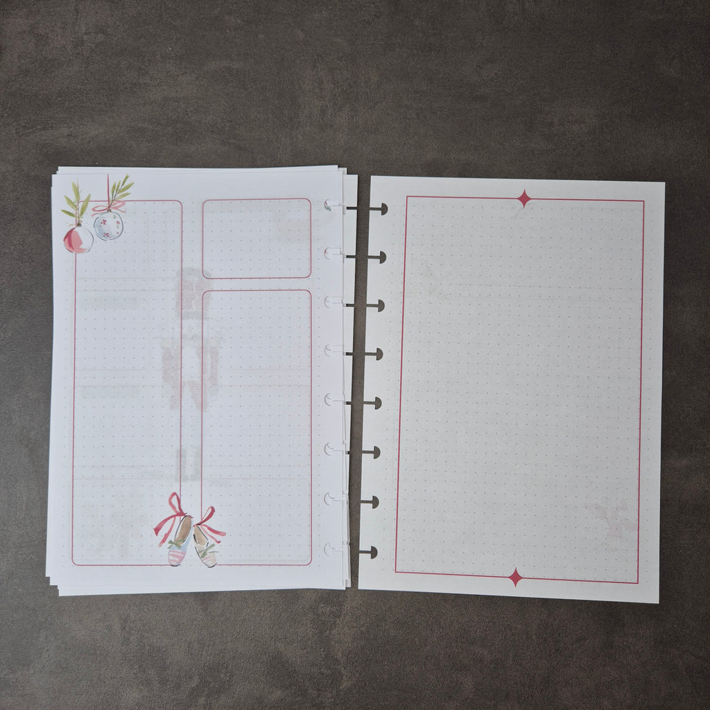 A5 Festliche Bullet Journal Einlagen mit Weihnachtsmotiven