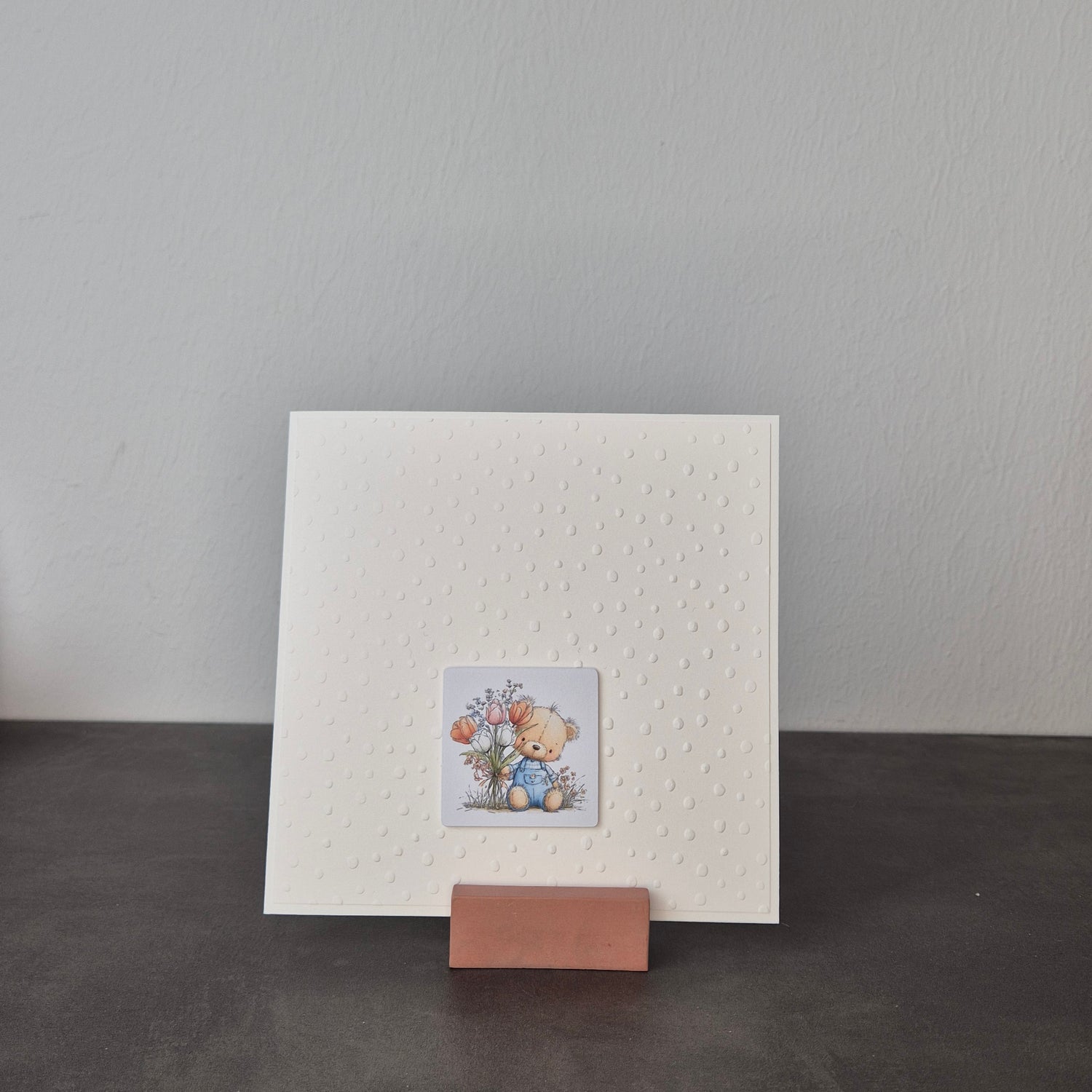 Handgemachte Bärenkarte perfekt für Valentinstag oder Geburtstag