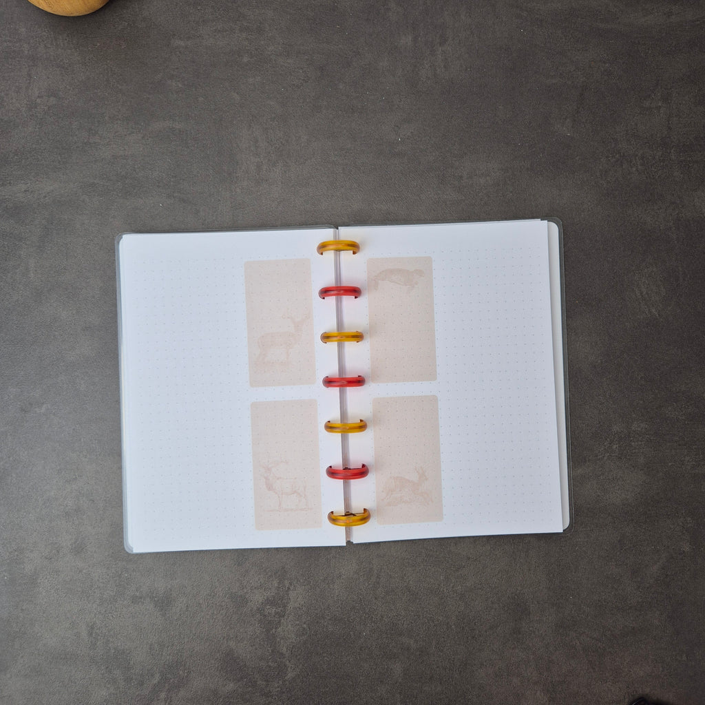Mini Discbound Notizbuch „Waldtiere" – handgefertigt, nachfüllbar & liebevoll gestaltet