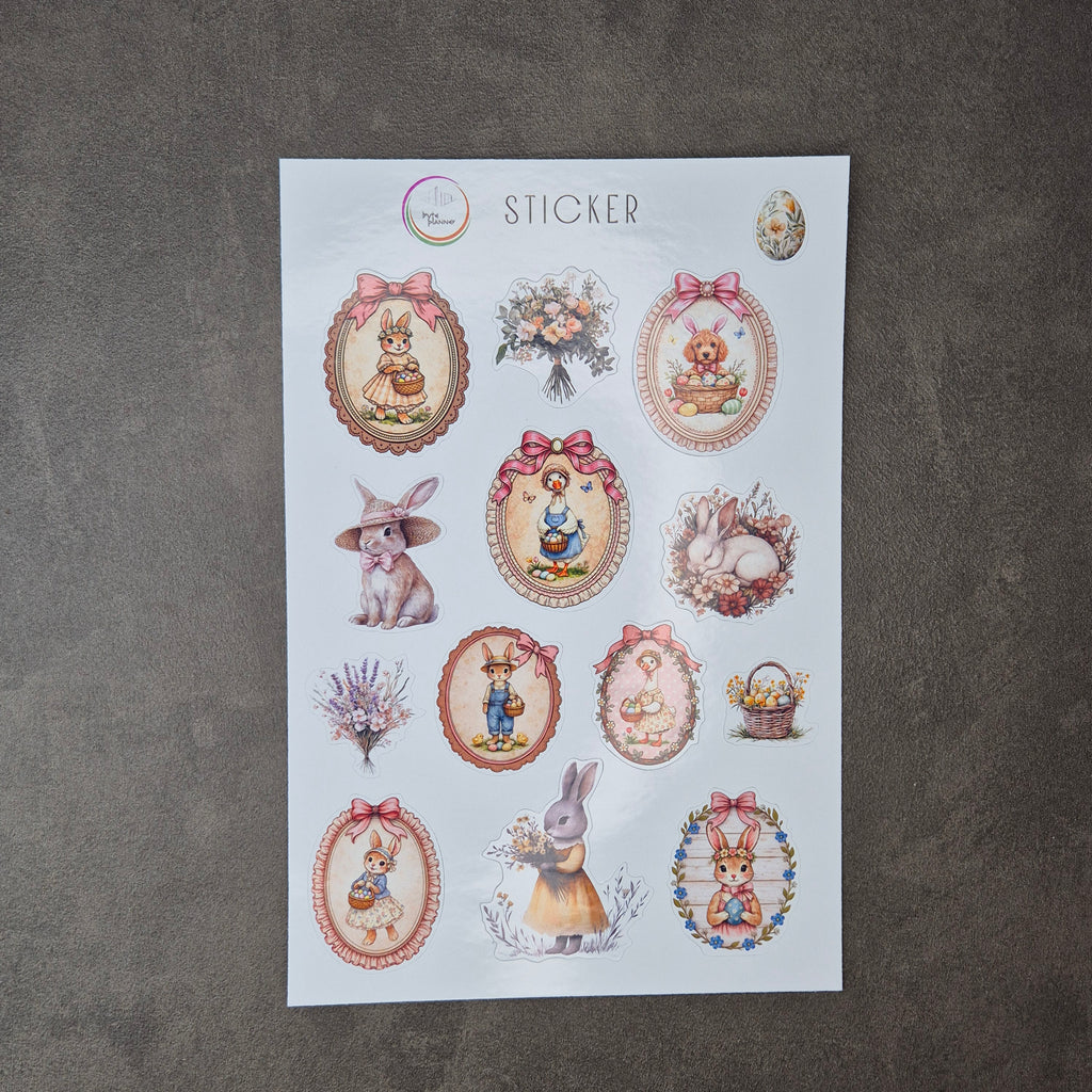 Vintage Aquarell Oster Sticker