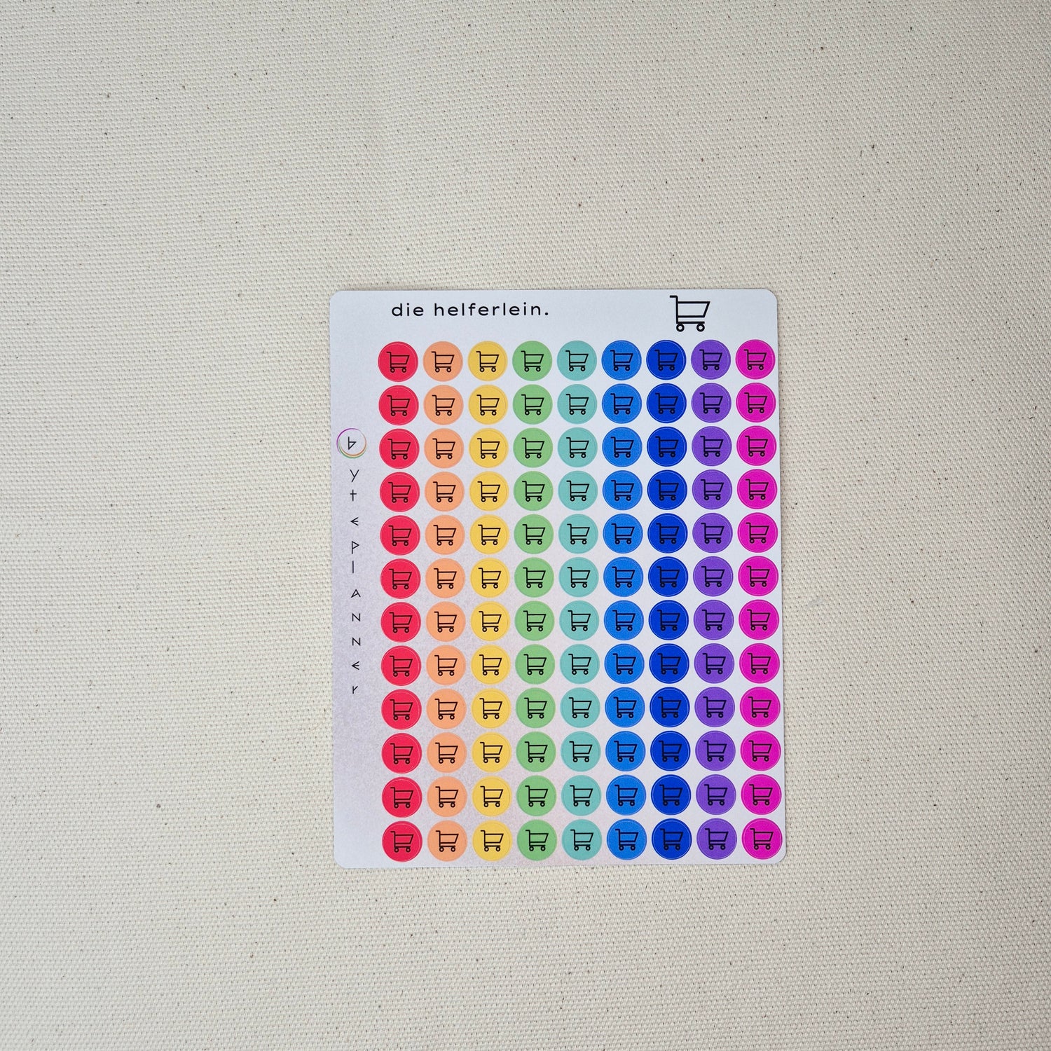 Einkaufsorganisation Sticker | Wöchentliche Einkaufsliste | Bunte Einkaufswagen Aufkleber
