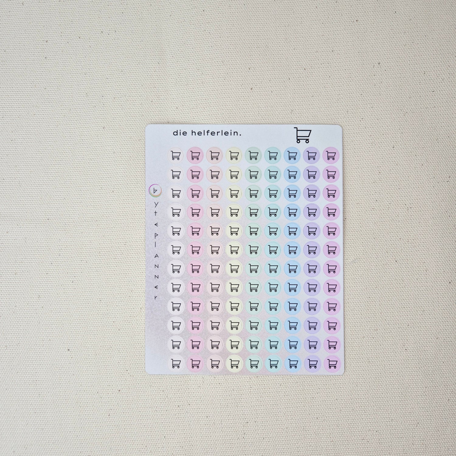 Einkaufsorganisation Sticker | Wöchentliche Einkaufsliste | Bunte Einkaufswagen Aufkleber