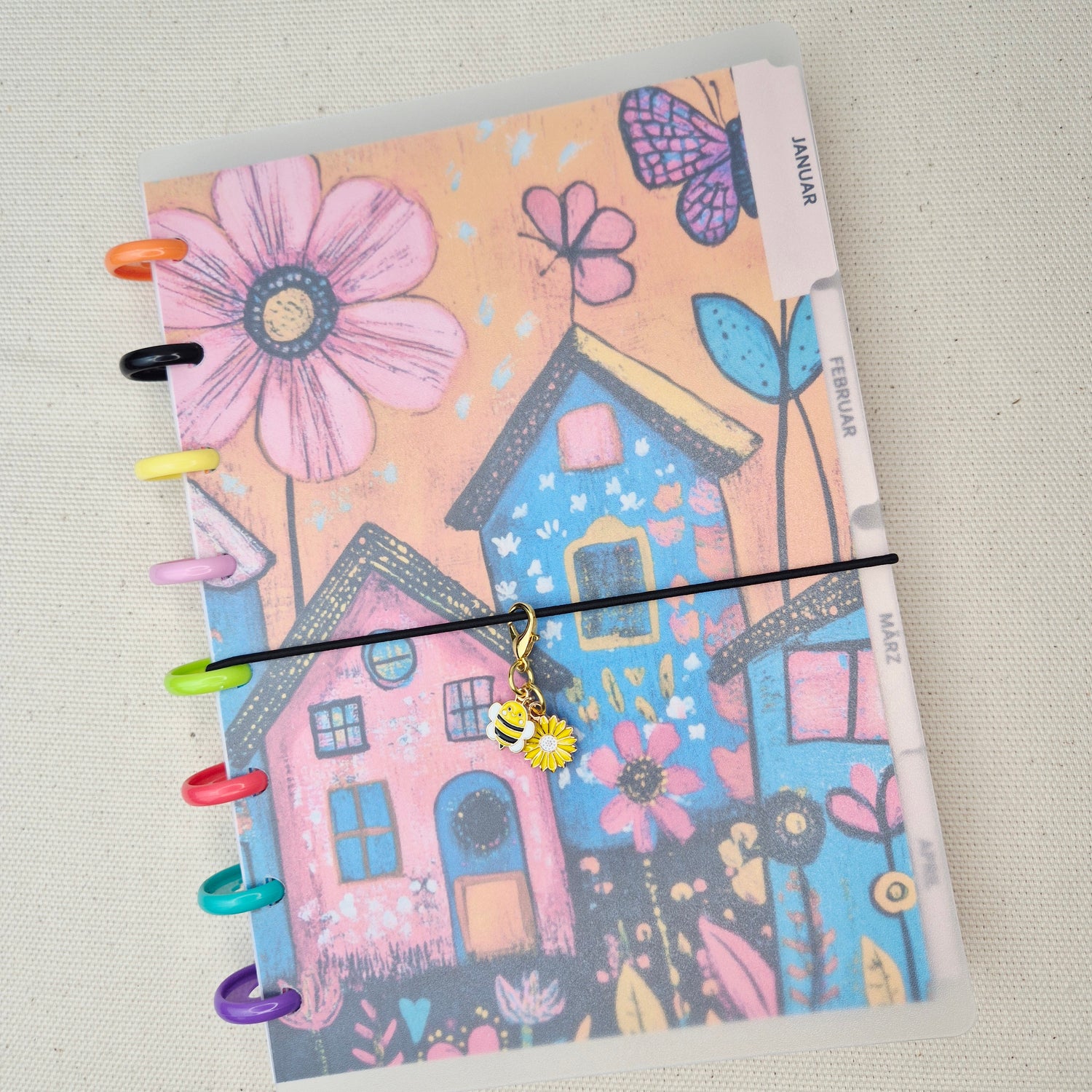 Planer Charm Biene mit Blume