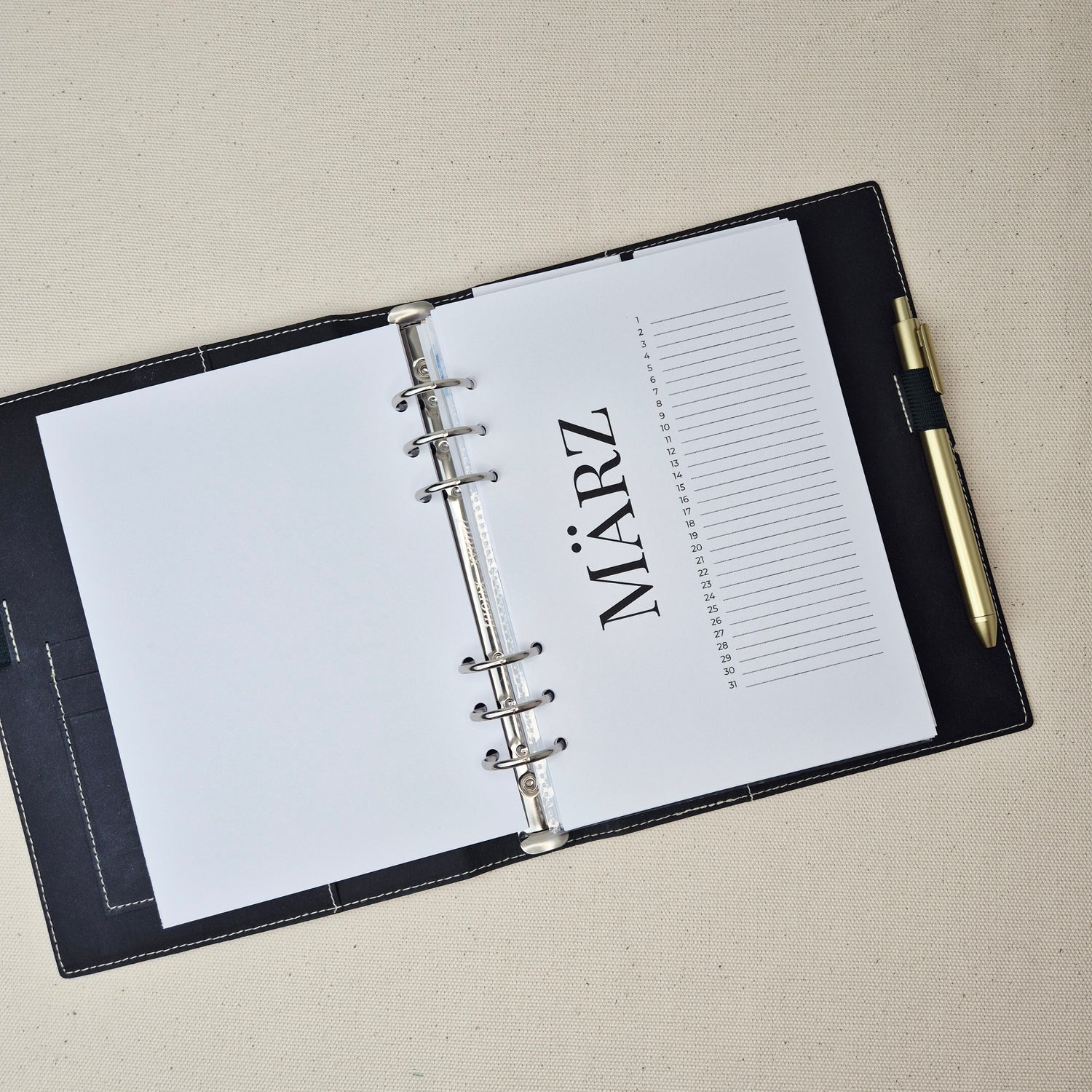 Handgemachte Dashboard-Set für Filofax & Discplaner – 12 Monate Übersicht im minimalistischen Design