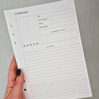 Minimalistische Lesejournal Einlagen Ersatzblätter
