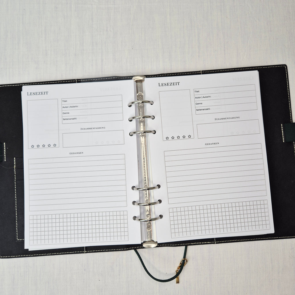 Minimalistische Lesejournal Einlagen Ersatzblätter