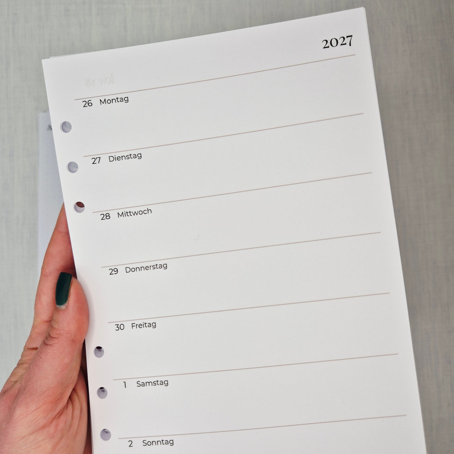 Eine Woche auf 2 Seiten | Notizen