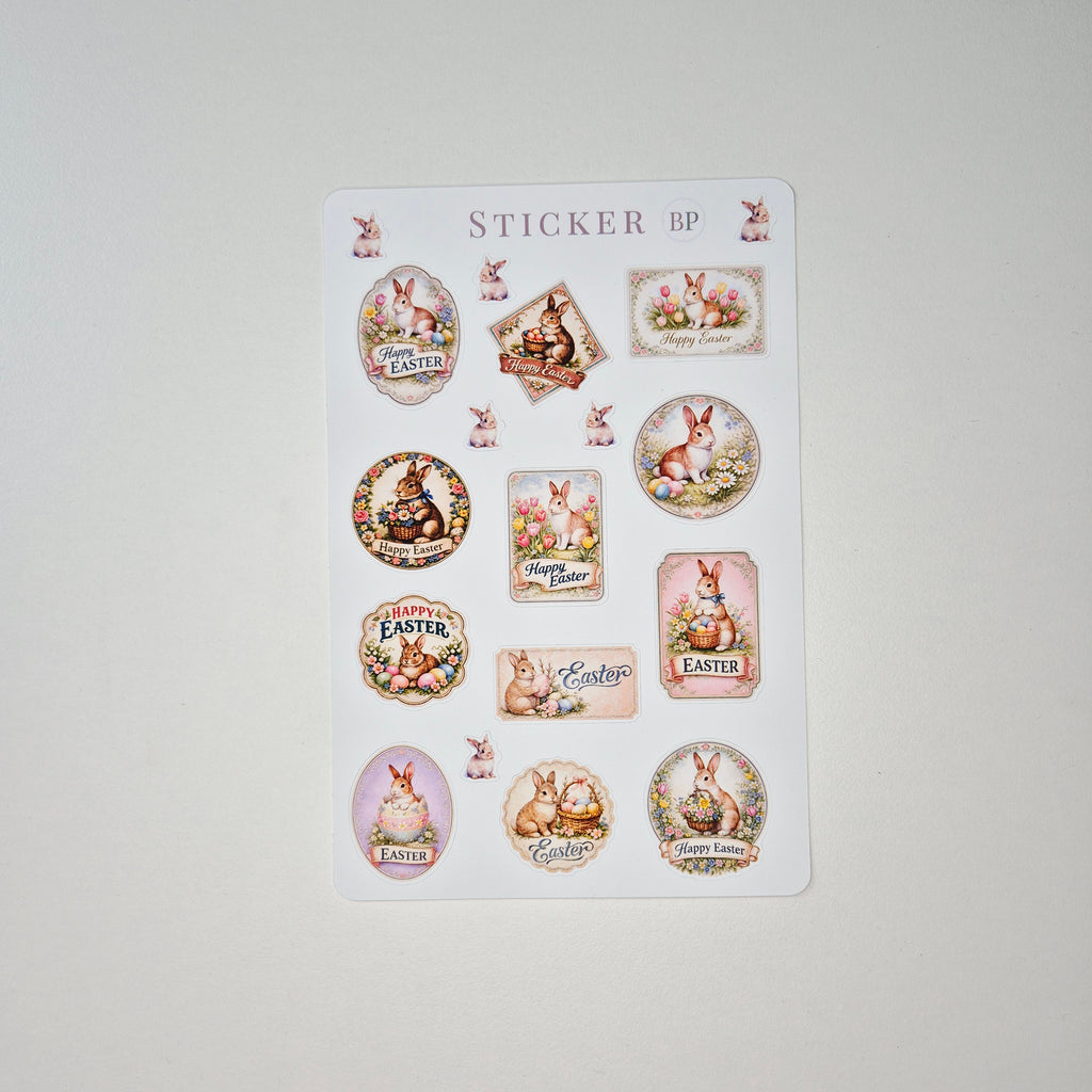 Vintage Oster-Stickerbogen – Shabby Chic
