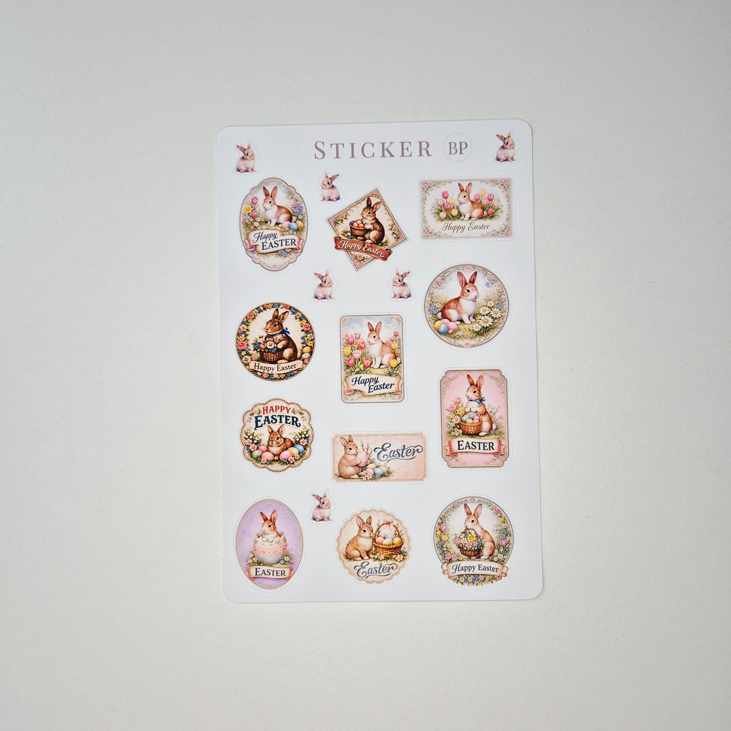 Vintage Oster-Stickerbogen – Shabby Chic
