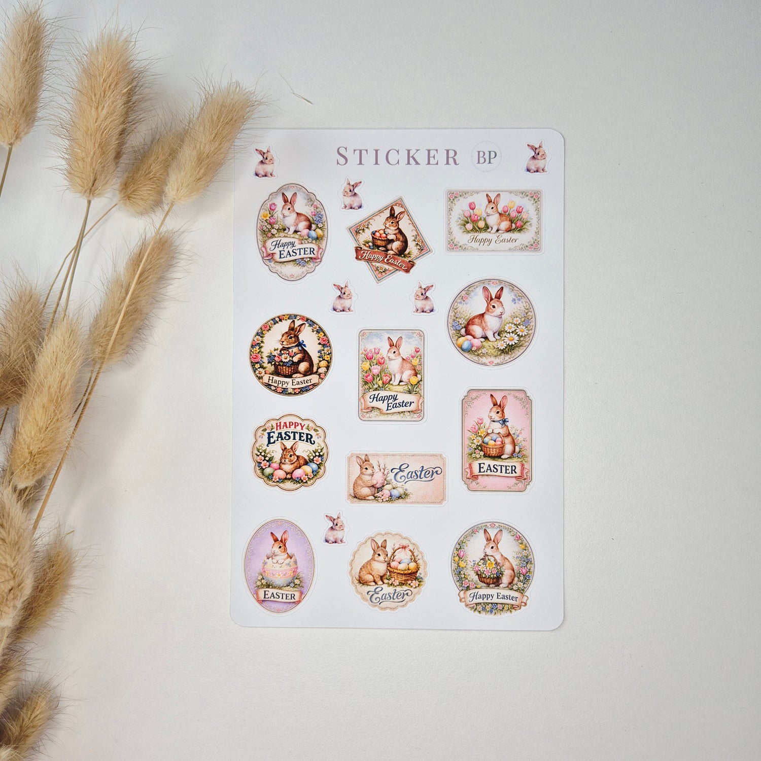 Vintage Oster-Stickerbogen – Shabby Chic