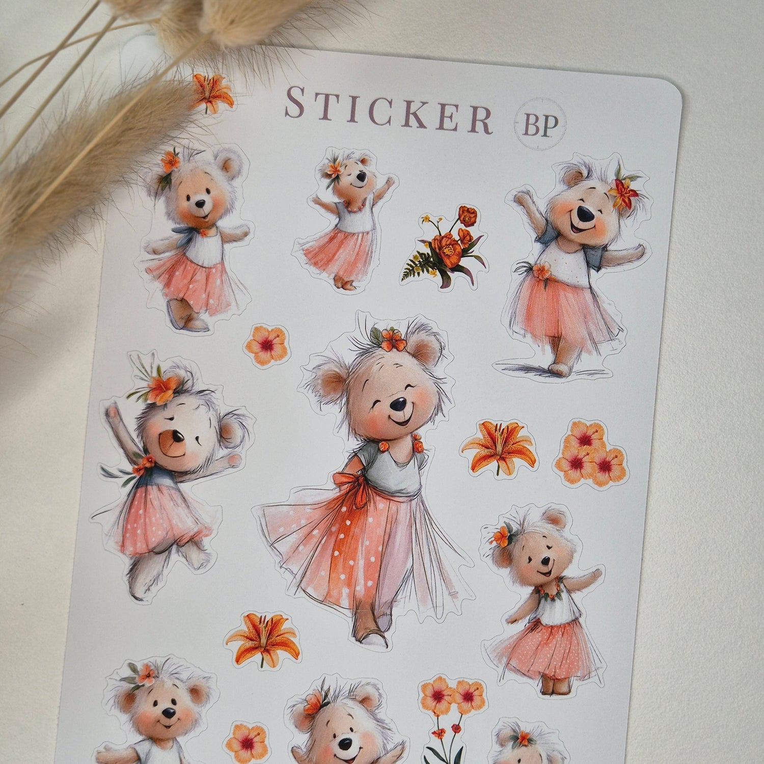 Niedliche Bärchen-Sticker im Aquarell-Stil